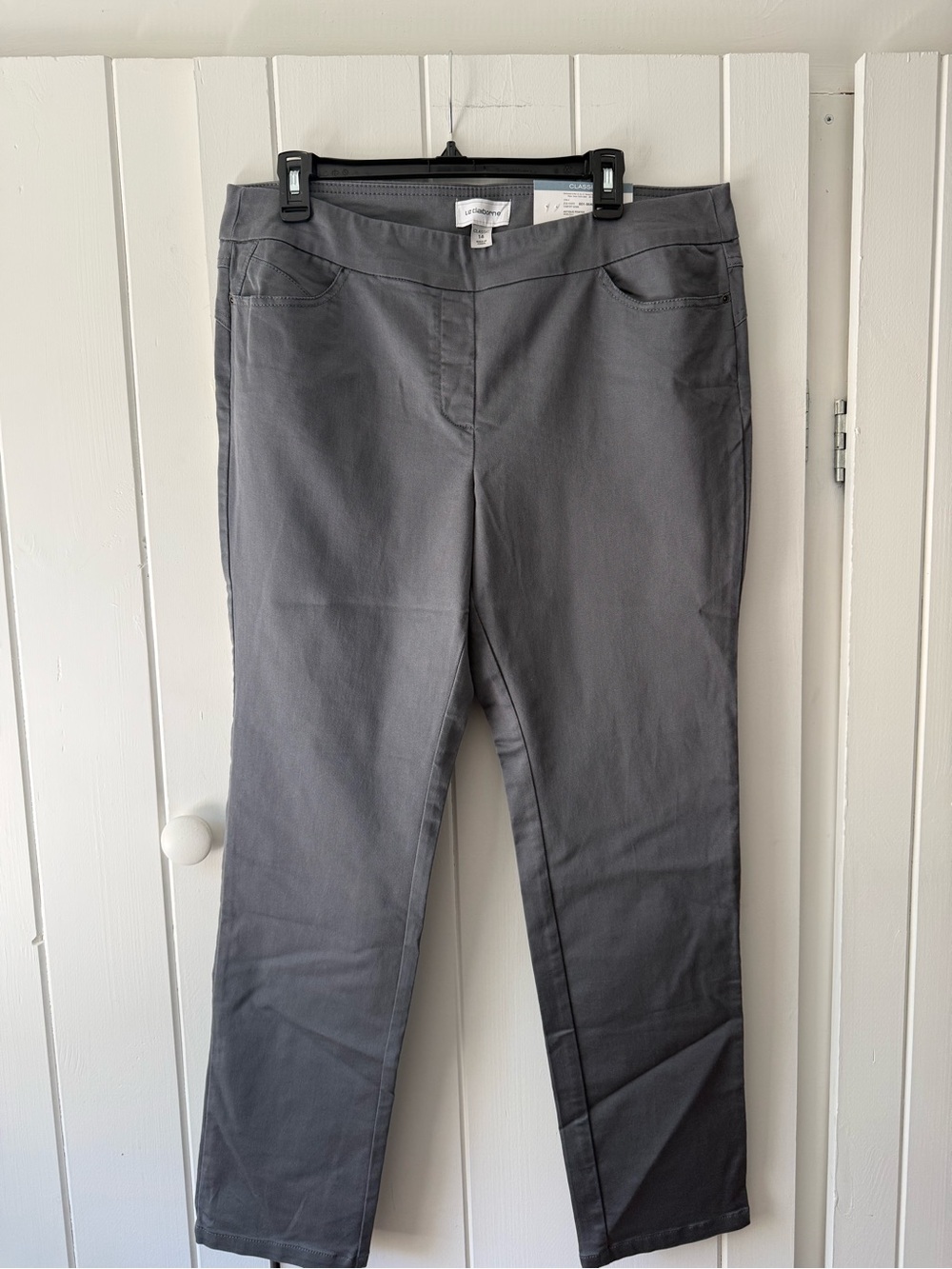 Liz Claiborne Antique Pewter Straight-Leg Pants